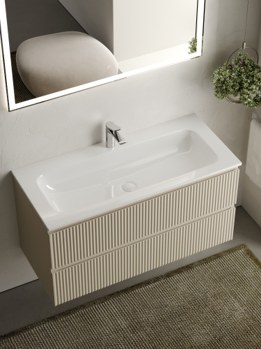 Тумба под раковину Sancos SNOB R SNR100CE 100х45х50 подвесная цвет бежевый - фото 5